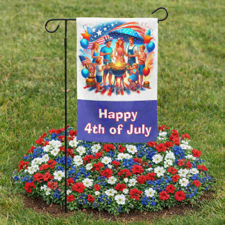 4th of July Patriotic  Personalized Garden Flag