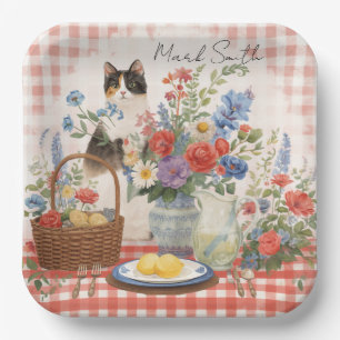 4th of July Patriotic Siamese Cat Paper Plates 
