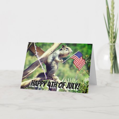 4th of July Patriotic Squirrel Holiday Card