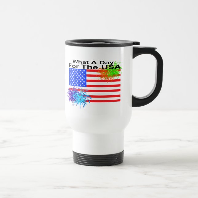 4th Of July Patriotic Travel Mug (Right)