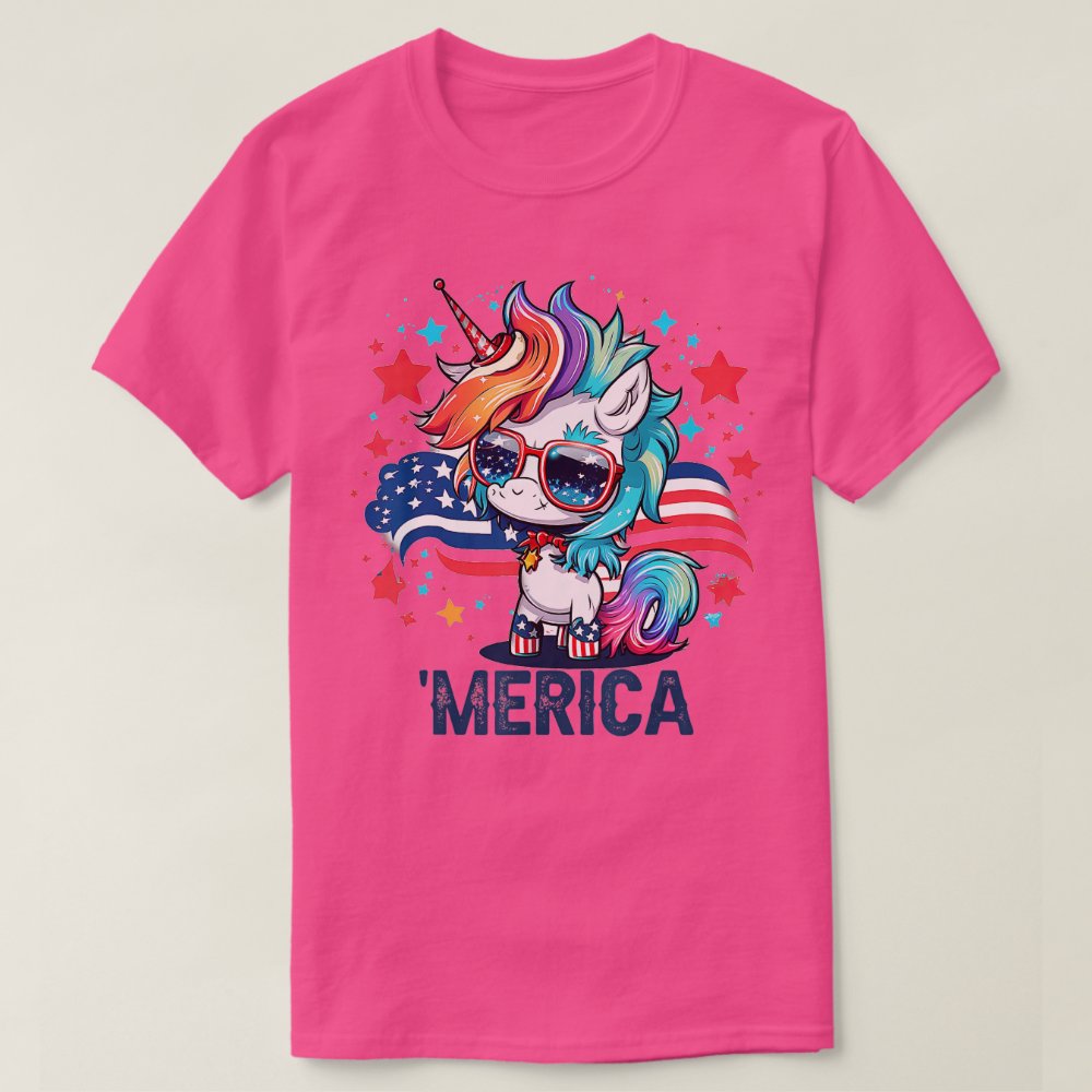 Discover 4th of July Patriotic Unicorn Merica Personalized T-Shirt