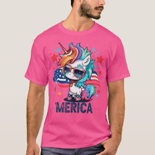 4th of July Patriotic Unicorn Merica T-Shirt