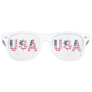 4th of July patriotic USA america flag star party Retro Sunglasses