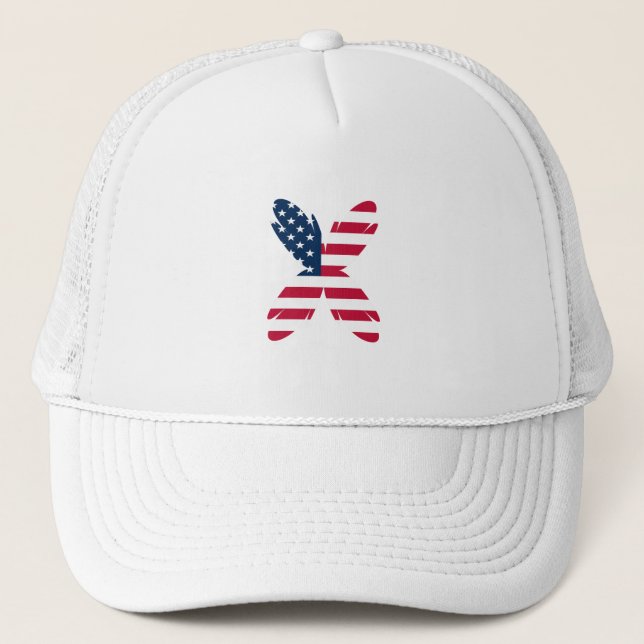 4th of July patriotic USA america flag star party Trucker Hat (Front)