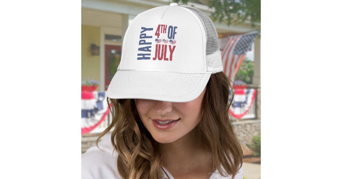 4th Of July Patriotic USA American Flag Trucker Hat | Zazzle