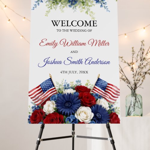 4th of July Patriotic Wedding Welcome Foam Board