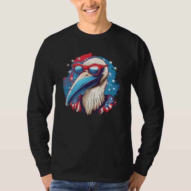4th Of July Pelican Graphic T-Shirt (Front)