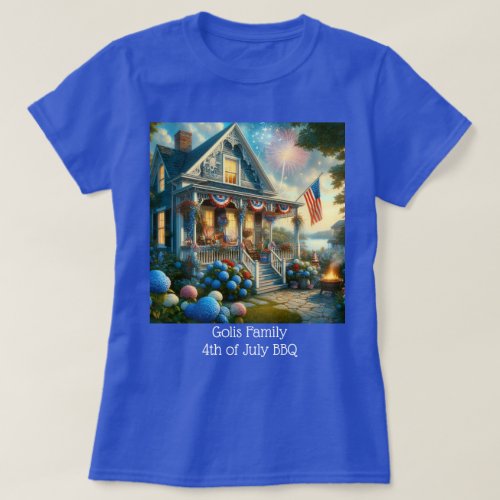 4th of July Personalized Blue T_Shirt