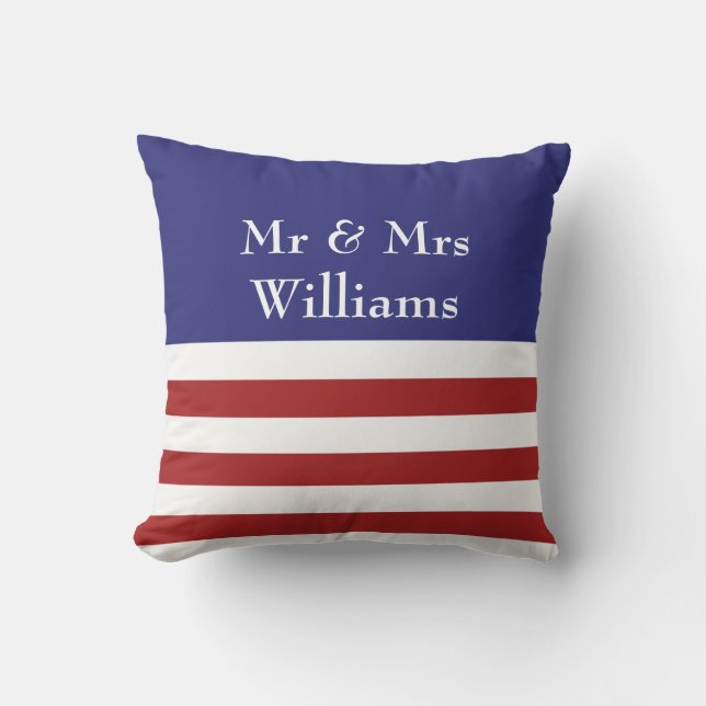 4th of July Personalized Outdoor Pillow (Front)