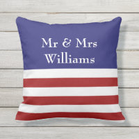 4th of July Personalized Outdoor Pillow