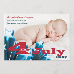 4th of July Photo Birth Announcement