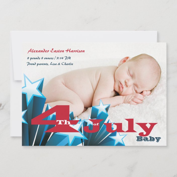 4th of july birth announcements