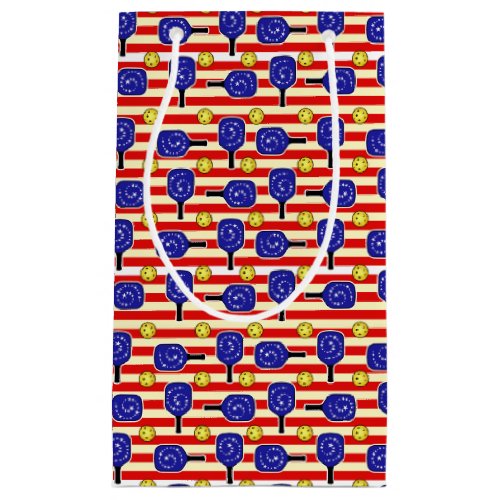 4th of July Pickleball Red White Blue Yellow Balls Small Gift Bag