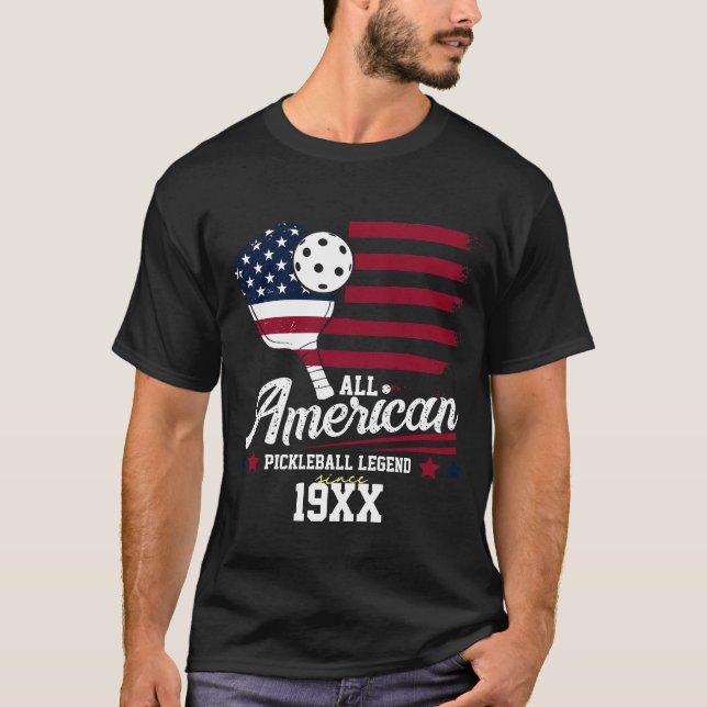 4th of July Pickleball USA Independence Day Gift T-Shirt (Front)