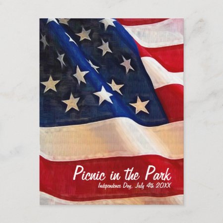 4th Of July  Picnic  Independence Day Invite