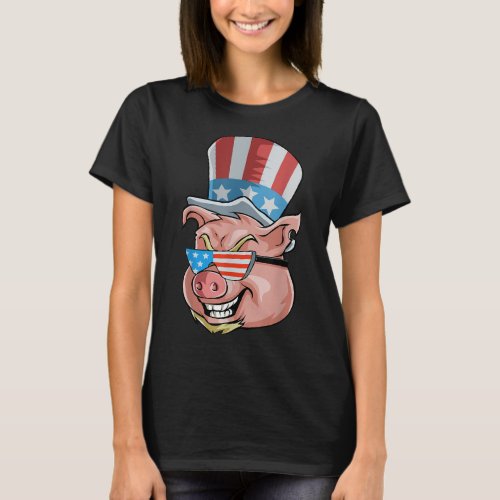 4th Of July Pig   BBQ Grilling Pork American Gift T_Shirt