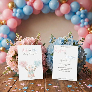 4th of July Pink or Blue Gender Reveal Invitation