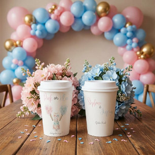 4th of July Pink or Blue Gender Reveal Paper Cups