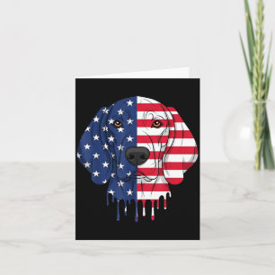 4th Of July Plott Hound Dog Aaamerican Flag Card
