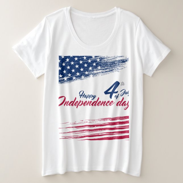 4th of July Plus Size  T-Shirt (Design Front)