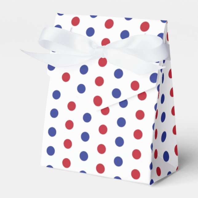 4th of July Polka Dot Pattern Favor Box (Front Side)