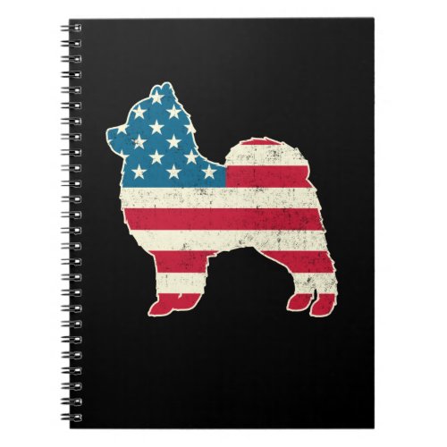 4th of July Pomeranian Dog American Flag USA Notebook