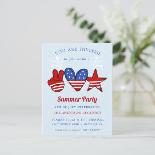 4th of July Pool And Ice Cream Party Invitation Po Postcard