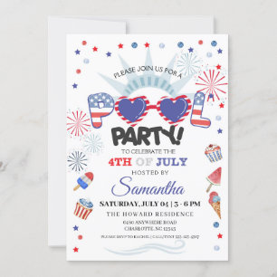 4th of July Pool Party Invitation