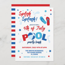4th of July Pool Party Invitation