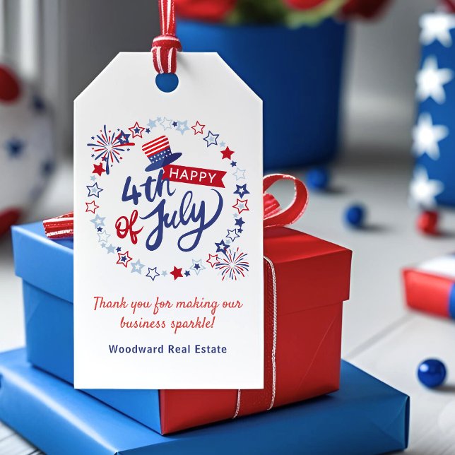 4th of July Pop By Thank You | Business Sparkle! Gift Tags (Creator Uploaded)