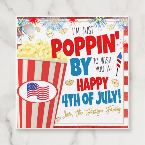 4th of July Popcorn Treat Tag