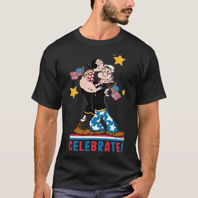 4th of July Popeye and Olive Oyl Patriotic His and T-Shirt (Front)