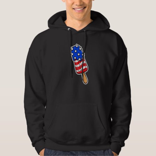 4th Of July Popsicle Flag Red White Blue Cool Amer Hoodie