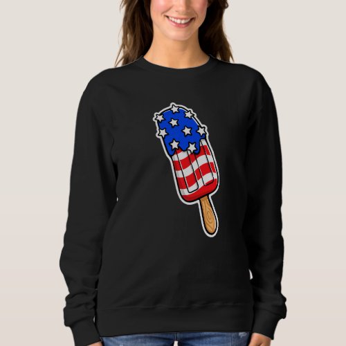 4th Of July Popsicle Flag Red White Blue Cool Amer Sweatshirt