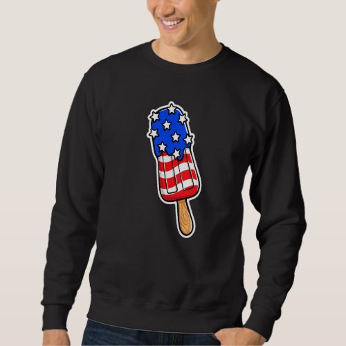 4th Of July Popsicle Flag Red White Blue Cool Amer Sweatshirt