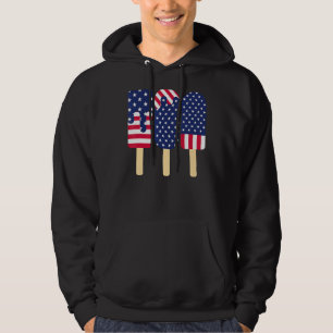 4th Of July Popsicle Patriotic American Flag Memor Hoodie