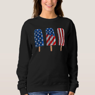 4th Of July Popsicle Red White Blue American Flag Sweatshirt