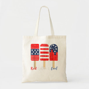 4th of July Popsicle Red White& Cool American Flag Tote Bag
