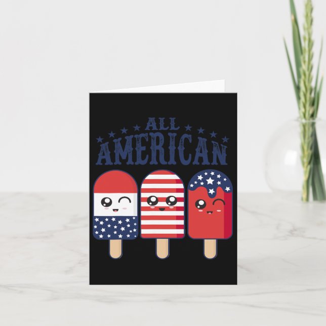 4th Of July Popsicle Usa Flag Patriotic Summer Boy Card (Front)