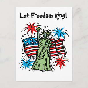 4th of July Postcard: Lady Liberty Postcard