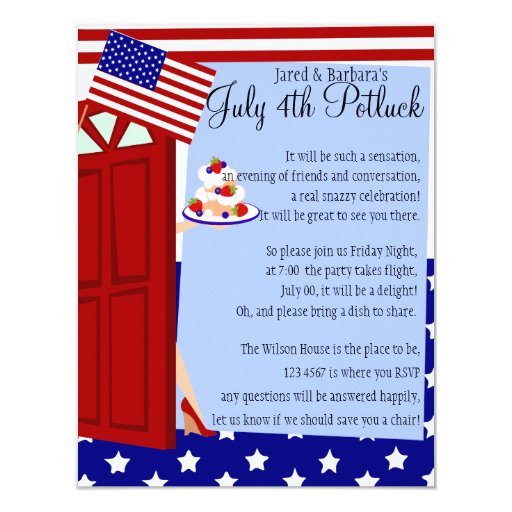 4Th Of July Potluck Invitation Wording 1