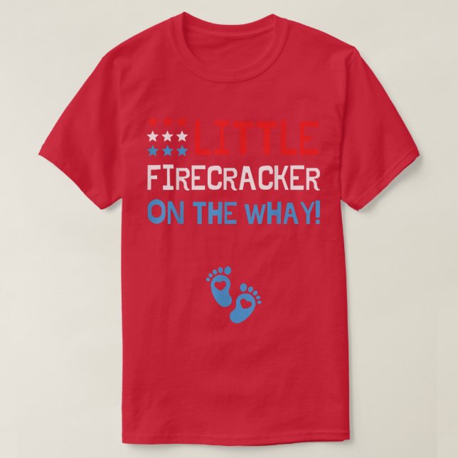 4th of July Pregnancy Announcement Baby Shower Rev T-Shirt (Design Front)