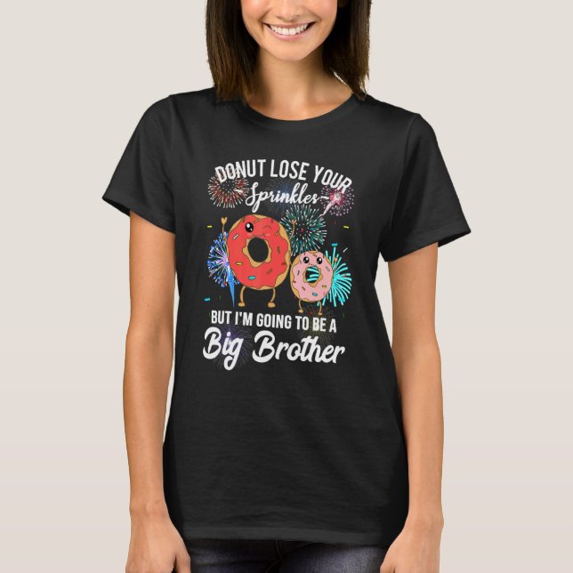 4th Of July Pregnancy Announcement Big Brother Bab T-Shirt (Front)