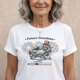 4th of July Pregnancy Announcement Grandma Tri-Blend Shirt