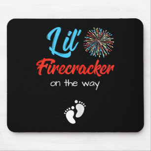 4th Of July Pregnancy Shirt Lil' Firecracker On Th Mouse Pad