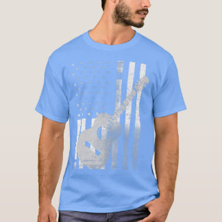 4th of July Proud American Flag  Country Music Gui T-Shirt
