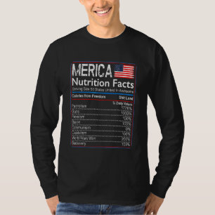 4th Of July Proud American Merica Nutrition Facts T-Shirt