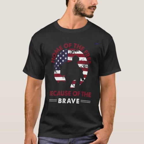 4th Of July Proudness Of American Military Veteran T_Shirt