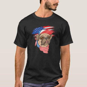 4th Of July Pug Patriotic Dog Mom Dad Usa American T-Shirt