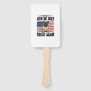 4th of July Pug Patriotic Vintage Shirt Design_1 Hand Fan